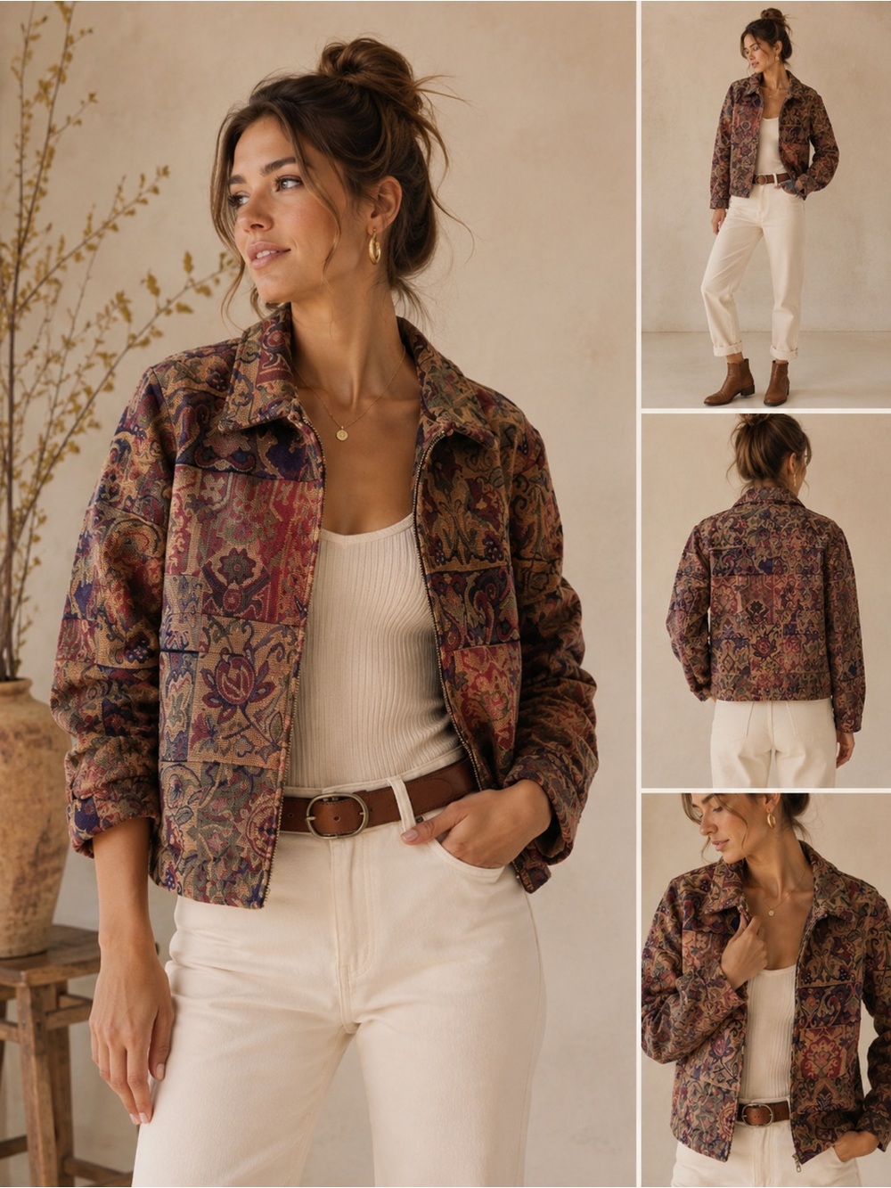 Vintage First Option Multicolor jacquard tapestry jacket